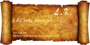 Lábdy Korvin névjegykártya